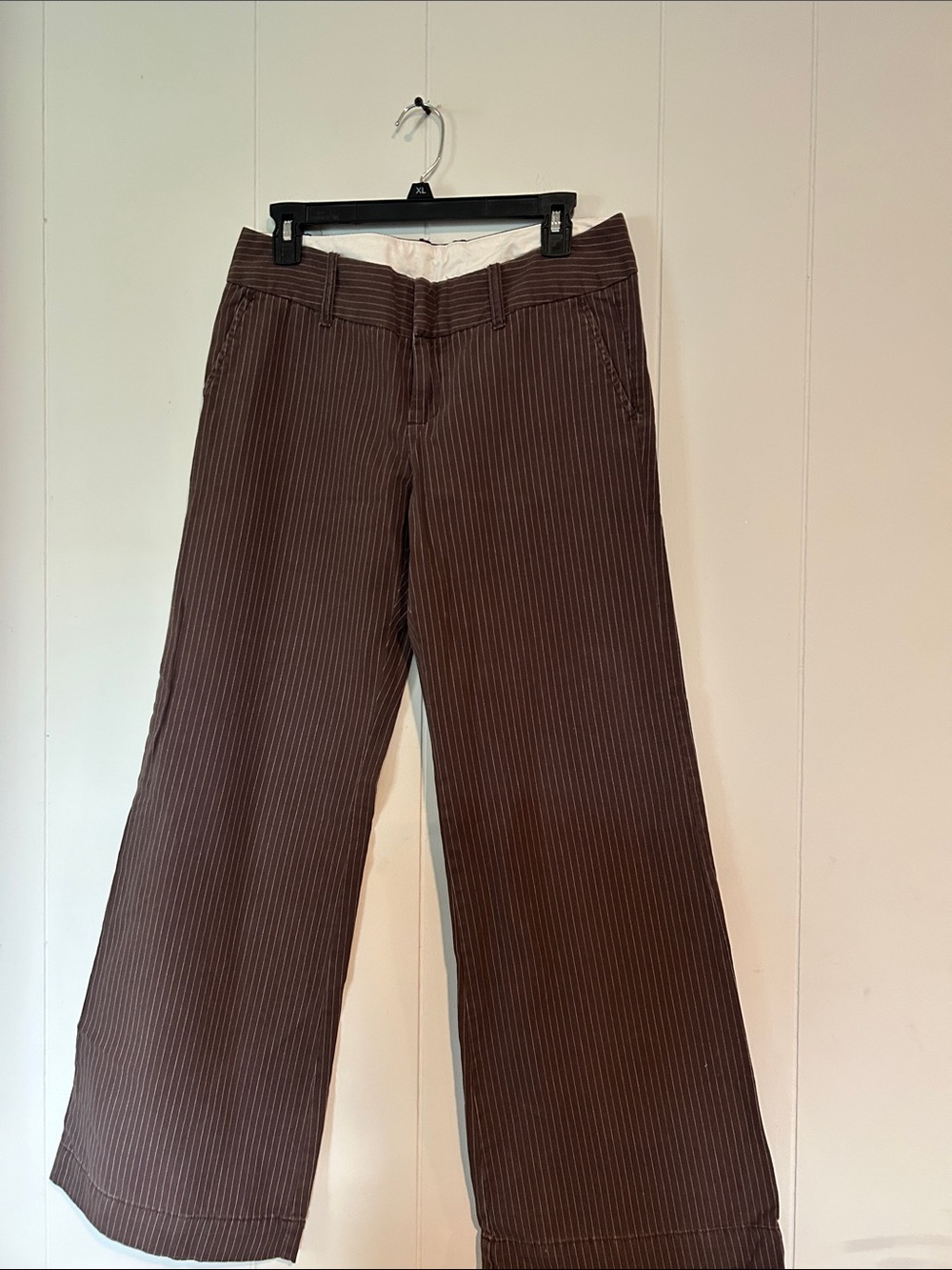 GAP Brown Pinstripe Wide-Leg Chinos